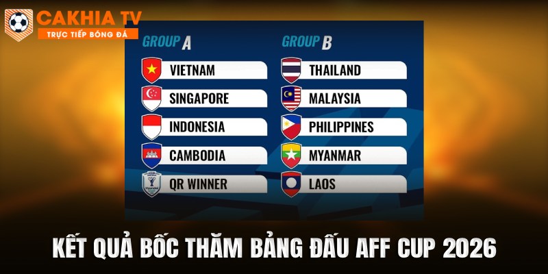 Kết quả bốc thăm bảng đấu AFF Cup 2026